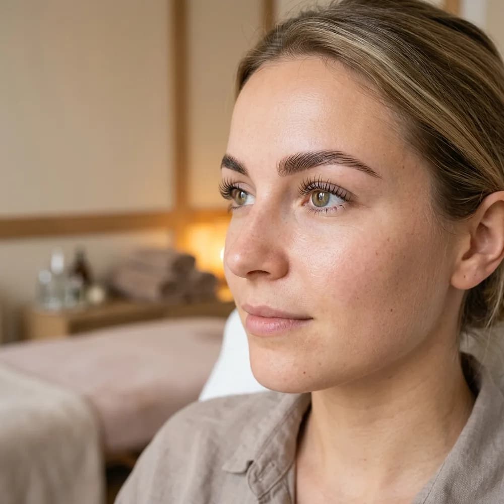 Rehaussement de cils, avant-après