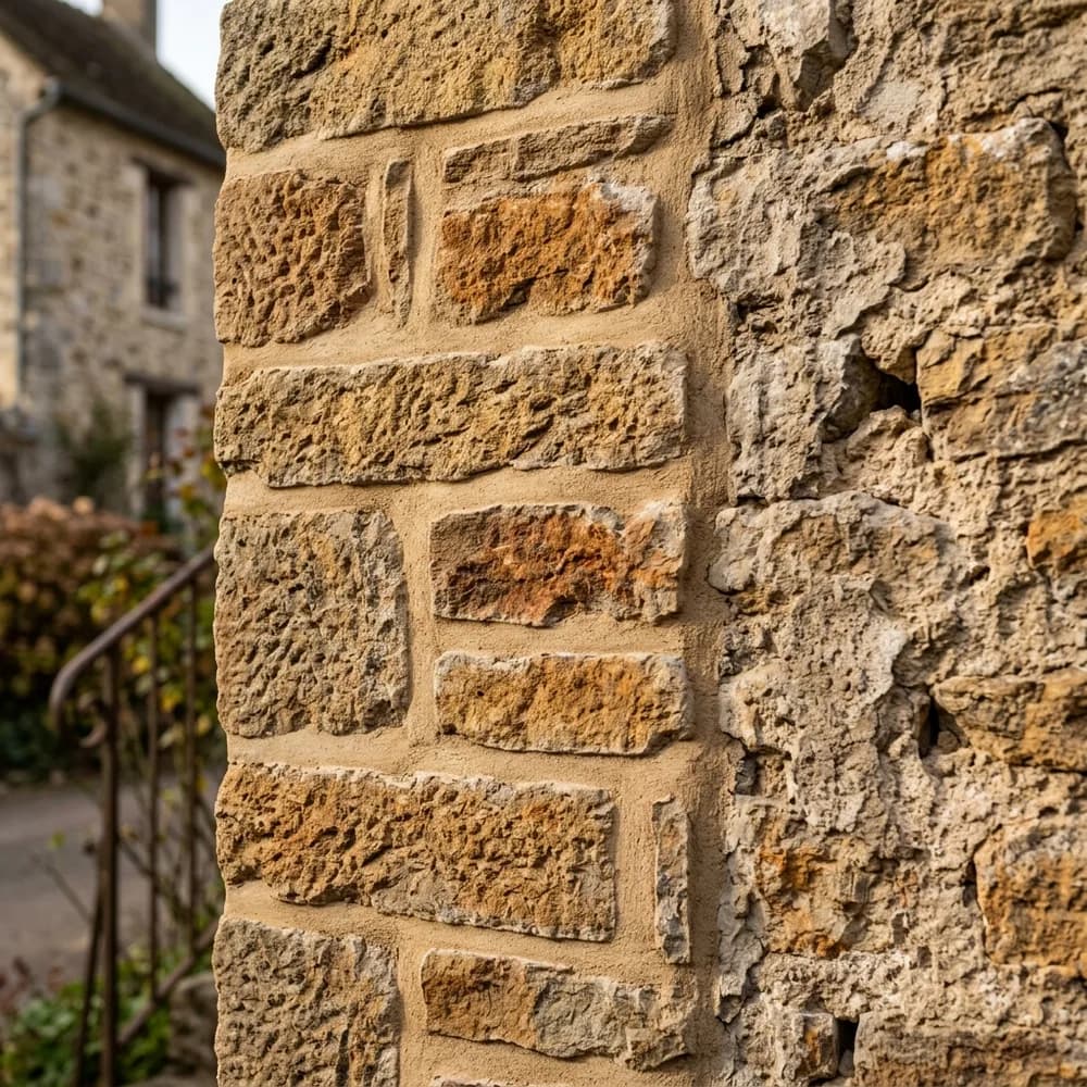 Muret de clôture en parpaing enduit