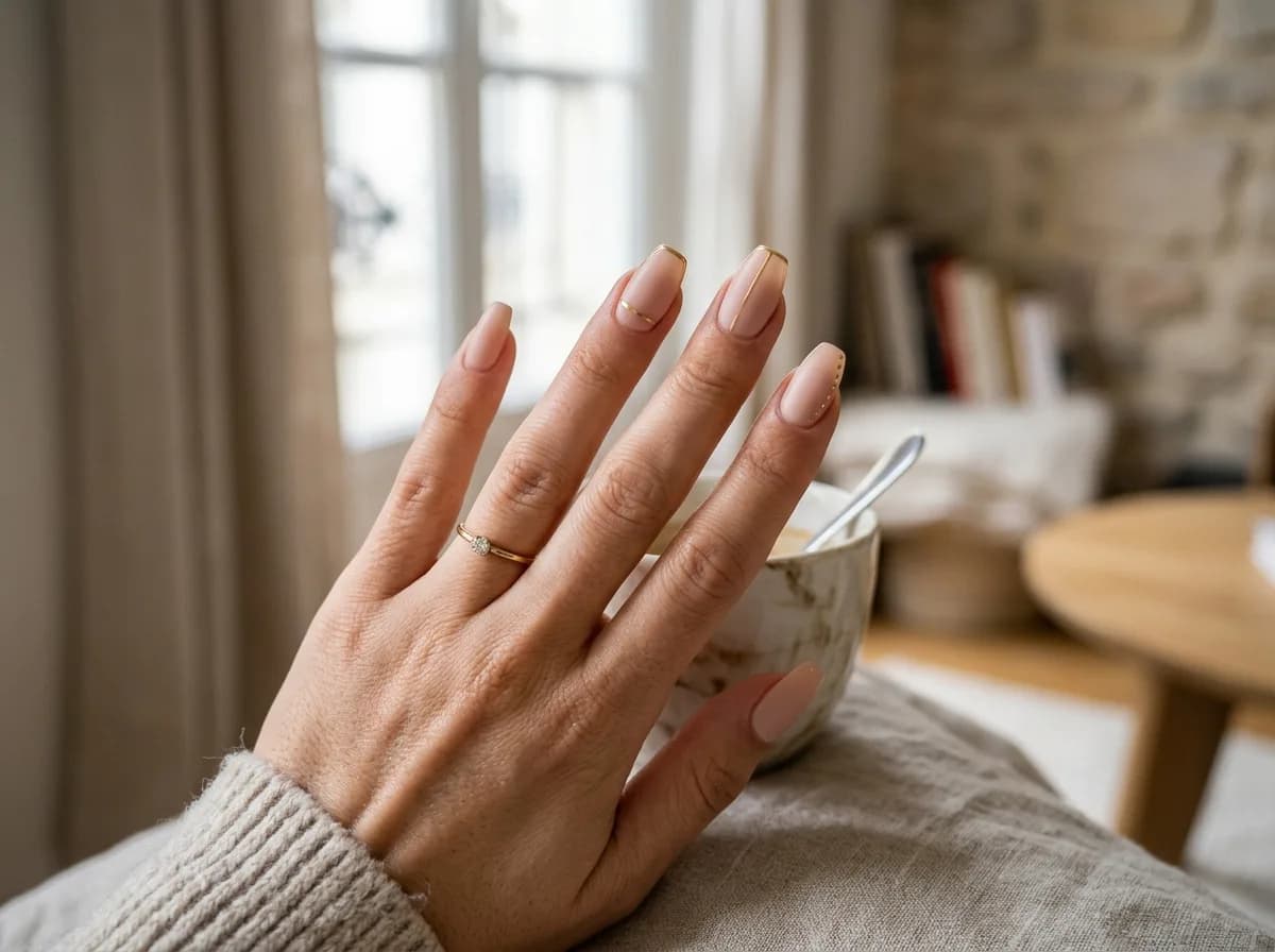 Nail art chrome et liserés